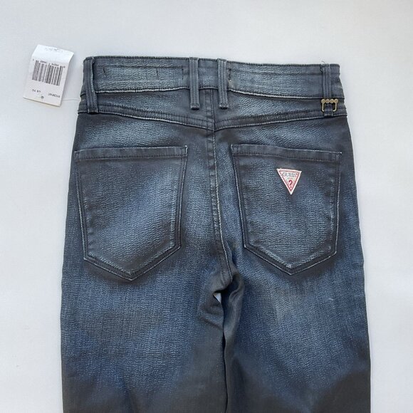 Guess Women’s 1981 High Rise Skinny Jeans Dark Blue Coated Finish Size 24 - Picture 11 of 12